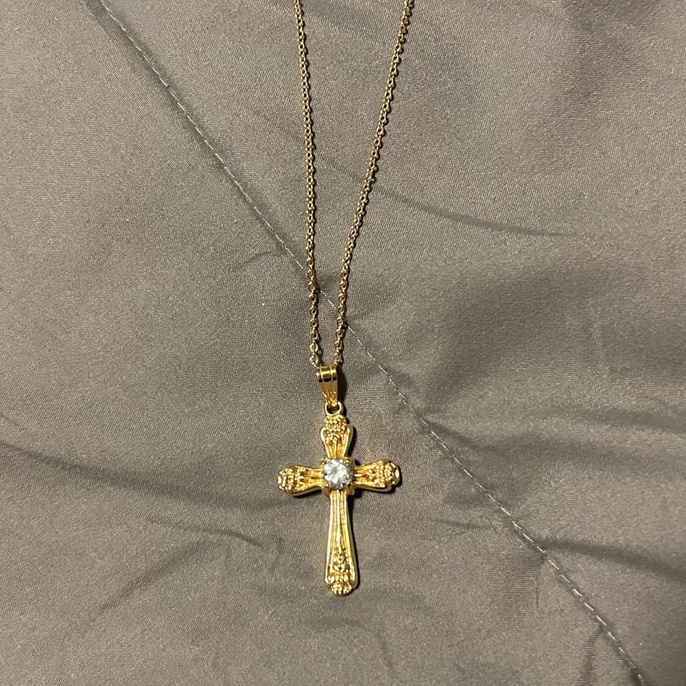 Gold cross necklace